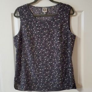 NWOT Anne Klein polka dot sleeveless shell/tank blouse